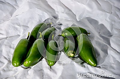 A lot of green hat jalapeno peppers Stock Photo